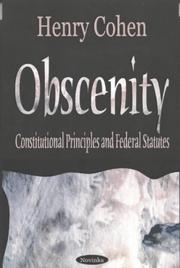 Cover of: Obscenity and indecency by Cohen, Henry