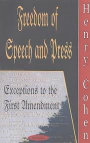 Cover of: Freedom of Speech and Press: Exceptions to the First Amendment