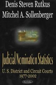 Cover of: Judicial Nomination Statistics by Denis Steven Rutkus, Mitchel A. Sollenberger