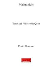 Cover of: Maimonides: Torah and Philosophic Quest
