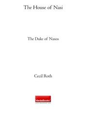 The House of Nasi by Cecil Roth