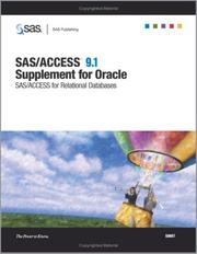 Cover of: SAS/ACCESS 9.1 Supplement for Oracle SAS/ACCESS for Relational Databases