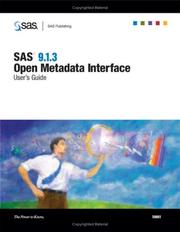 Cover of: SAS 9.1.3 Open Metadata Interface: User's Guide