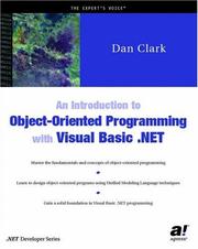 Cover of: An introduction to object-oriented programming with Visual Basic . NET by Clark, Dan