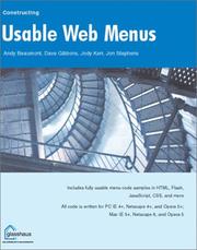 Cover of: Constructing Usable Web Menus by Andy Beaumont, Dave Gibbons, Jody Kerr, Jon Stephens