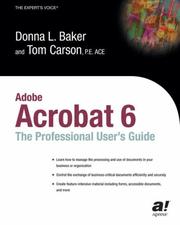 Cover of: Adobe Acrobat 6 by Donna L. Baker, Tom Carson