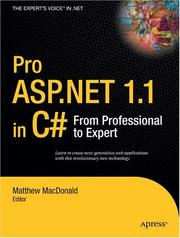 Cover of: Pro ASP.NET 1.1 in C#: From Professional to Expert