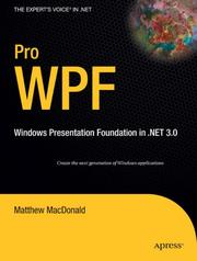 Cover of: Pro WPF: Windows Presentation Foundation in .NET 3.0