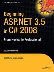 Cover of: Beginning ASP.NET 3.5 in C# 2008: From Novice to Professional, Second Edition (Beginning: from Novice to Professional)