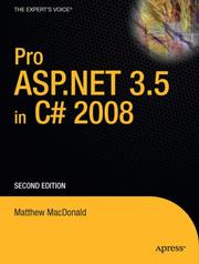 Cover of: Pro ASP.NET 3.5 in C# 2008, Second Edition (Pro) by Matthew MacDonald, Mario Szpuszta