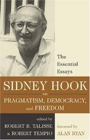 Cover of: Sidney Hook on Pragmatism, Democracy, and Freedom by Sidney Hook