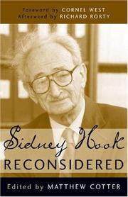 Sidney Hook Reconsidered by Matthew J. Cotter
