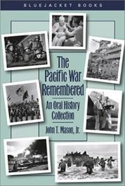 Cover of: The Pacific War remembered by edited by John T. Mason, Jr.