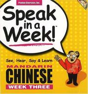 Cover of: Speak in a Week Mandarin Chinese Week 3 (Speak in a Week)