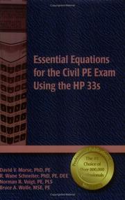 Cover of: Essential equations for the civil PE exam using the HP 33s by Bruce A. Wolle