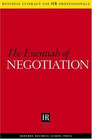 Cover of: The Essentials Of Negotiation (Business Literacy for Hr Professionals)