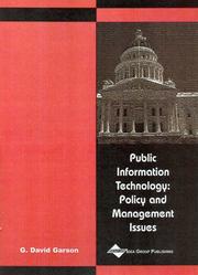 Cover of: Public Information Technology: Policy and Management Issues