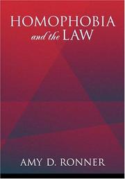 Cover of: Homophobia And The Law (Law and Public Policy) | Amy D. Ronner