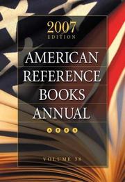 Cover of: American Reference Books Annual 2007 Edition, Volume 38 (ARBA and Index)