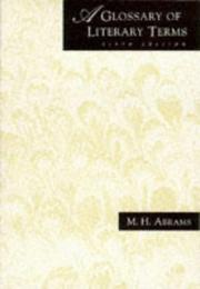 Cover of: A Glossary of Literary Terms, Sixth Edition | M. H. Abrams