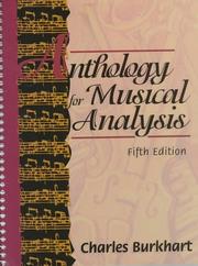 Cover of: Anthology for Musical Analysis by Charles Burkhart