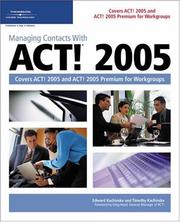 Cover of: Managing Contacts with ACT! 2005