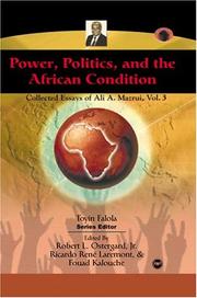 Cover of: Power, Politics, and the African Condition, Vol. 3 | Ali Alamin Mazrui