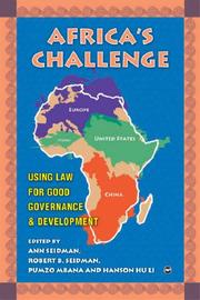 Africa's challenge by Ann Willcox Seidman