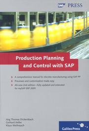 Cover of: Production Plannning and Control with SAP by Jorg Thomas Dickersbach