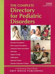 Cover of: Complete Directory for Pediatric Disorders 2008 (Complete Directory of Pediatric Disorders)