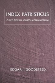 Cover of: Index Patristicus by Edgar J. Goodspeed
