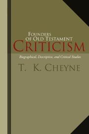 Cover of: Founders of Old Testament criticism