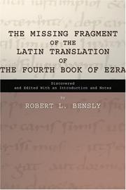 Cover of: The Missing Fragment of the Latin Translation of the Fourth Book of Ezra