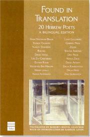 Cover of: Found in Translation: Modern Hebrew Poets (Bilingual Edition)