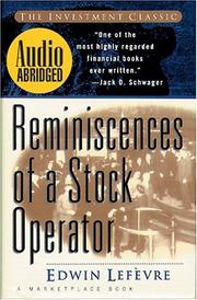 Cover of: Reminiscences of a Stock Operator - Abridged Audio by Edwin Lefevre