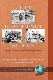 Cover of: Applied developmental psychology: theory, practice, and research from Japan
