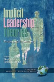 Cover of: Implicit leadership theories: essays and explorations