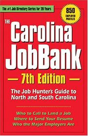 Cover of: The Carolina Job Bank (Carolina Jobbank) by Adams