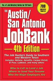 Cover of: The Austin/San Antonio Jobbank: Includes: Abilene, Amarillo, Corpus Christi, El Paso, Lubbock, and many others  by Adams
