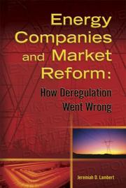 Cover of: Energy Companies and Market Reform by Jeremiah Lambert
