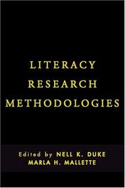 Cover of: Literacy research methodologies by edited by Nell K. Duke, Marla H. Mallette.