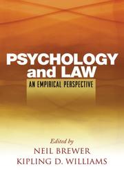 Cover of: Psychology and Law: An Empirical Perspective