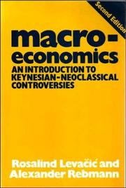 Cover of: Macroeconomics by Rosalind Levačić