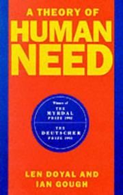 Cover of: A Theory of Human Needs