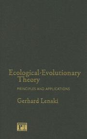 Cover of: Ecological-Evolutionary Theory: Principles and Applications
