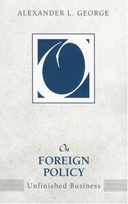 Cover of: On Foreign Policy by George, Alexander L.