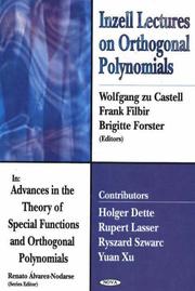 Cover of: Inzell lectures on orthogonal polynomials