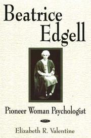 Cover of: Beatrice Edgell: pioneer woman psychologist