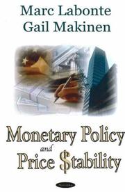 Cover of: Monetary policy and price stability