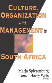 Cover of: Culture, organization, and management in South Africa